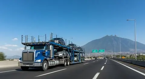Traslado de autos en madrina rumbo a Monterrey