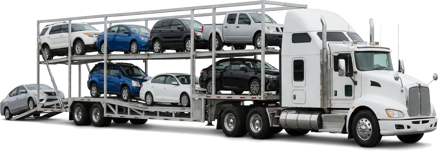 Madrina abierta de Marina Logistics descargando un auto